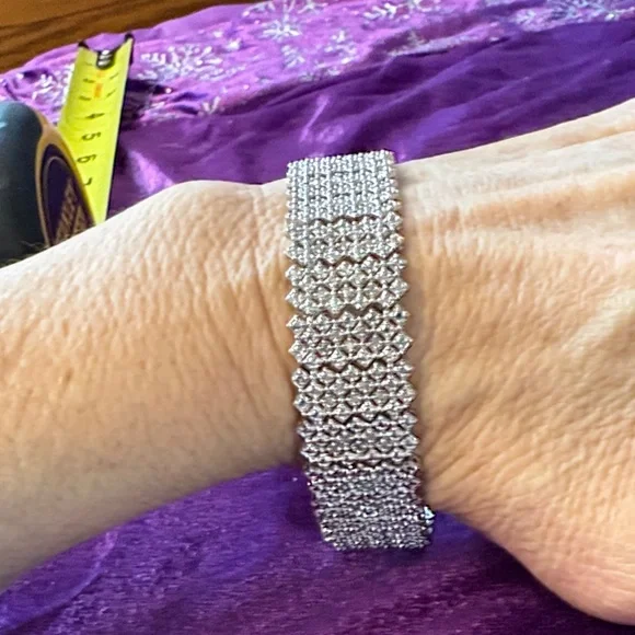 925 Silver Bracelet with Moissanite stones. - Picture 2 of 8